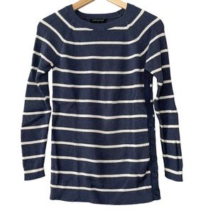 Banana Republic Women’s Pullover Sweater Size Small Petite Blue White Stripes